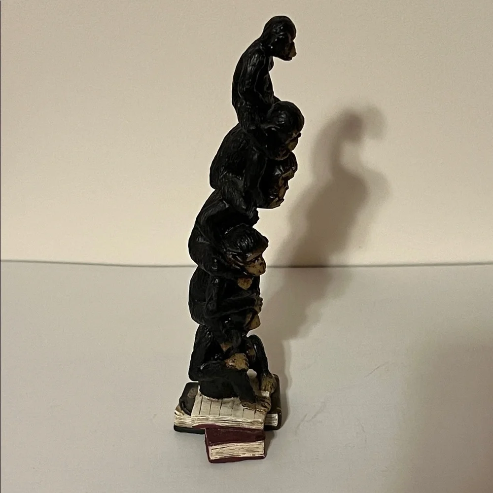 Vintage Four Evils Monkey 8.5” Tower Paperweight. See, Say, Speak, Hear No Evil